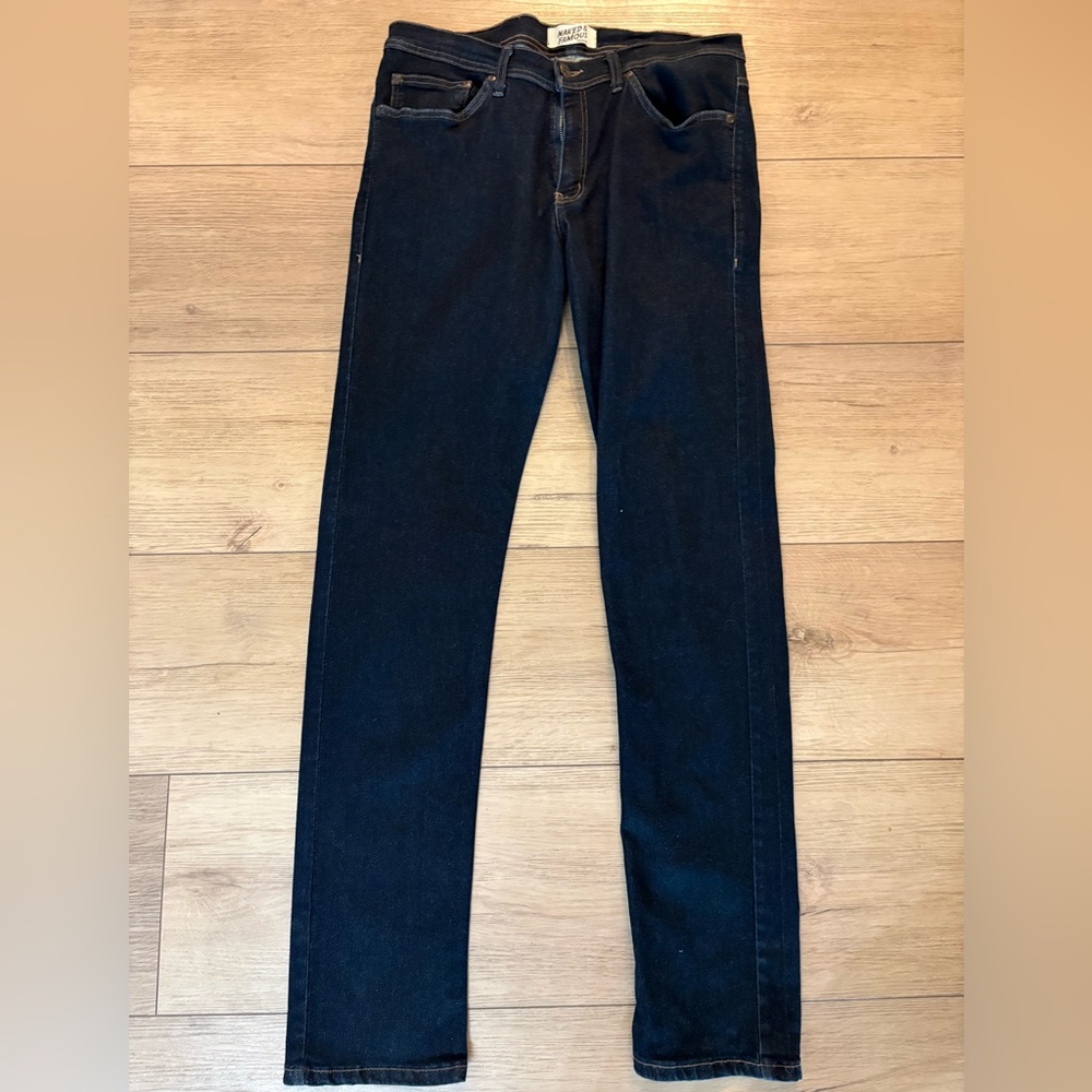 Naked & Famous Denim Slim Straight Jeans - Dark Blue